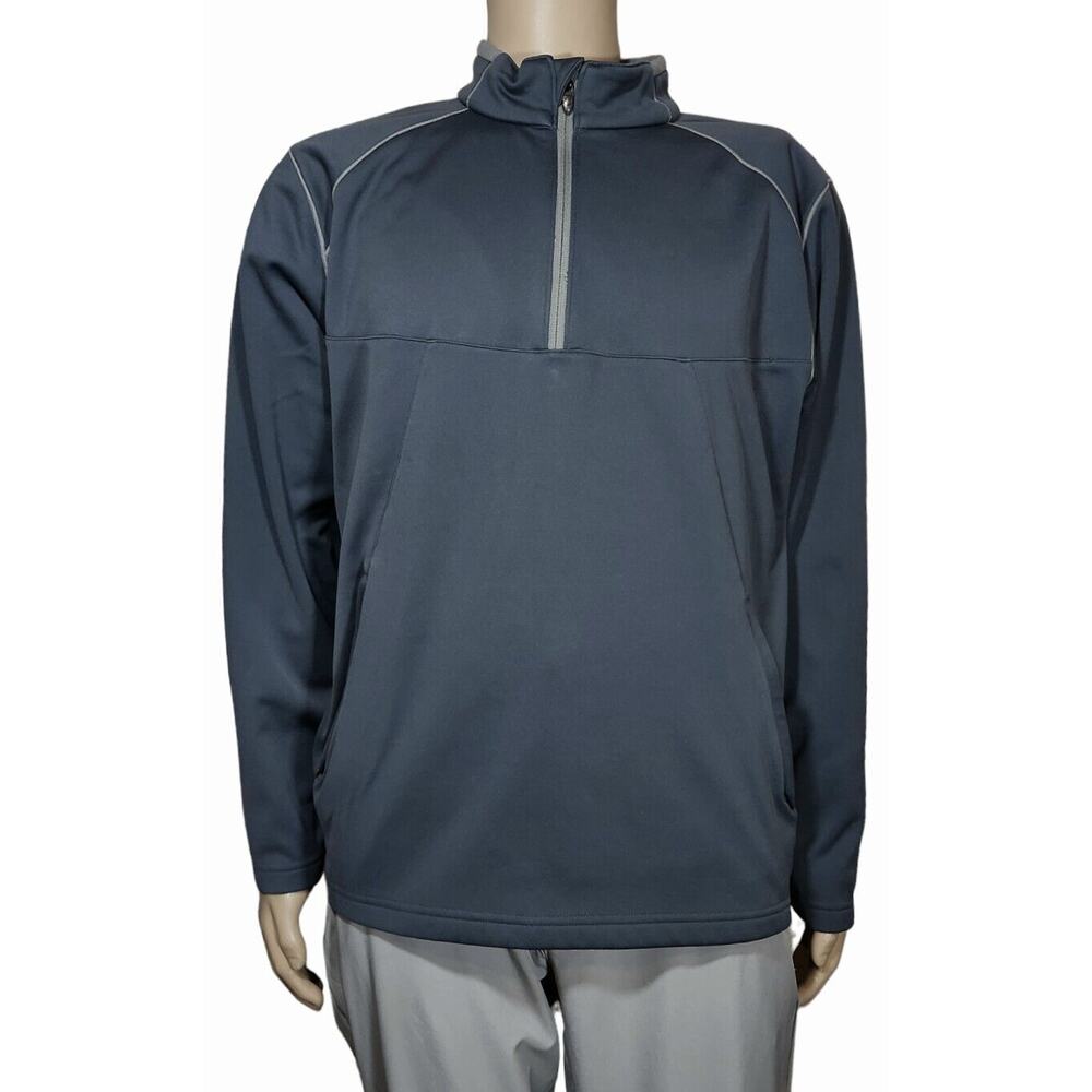 Under Armour Quarter Zip Mens Large Loose Gray L/S Pullover (Logo Crown Colony)0